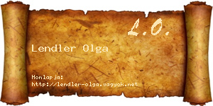 Lendler Olga névjegykártya